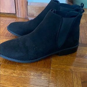 Black Flat Ankle Boots Size 10 by CityStreets